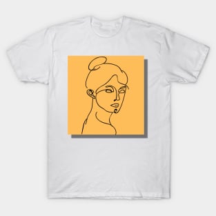 Asthetic Woman's Face Line Art T-Shirt